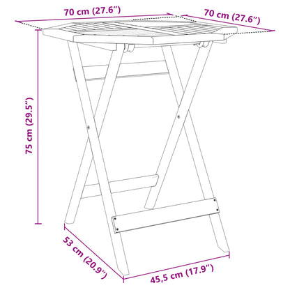 Mesa De Jardín Plegable Madera Maciza De Acacia Ø