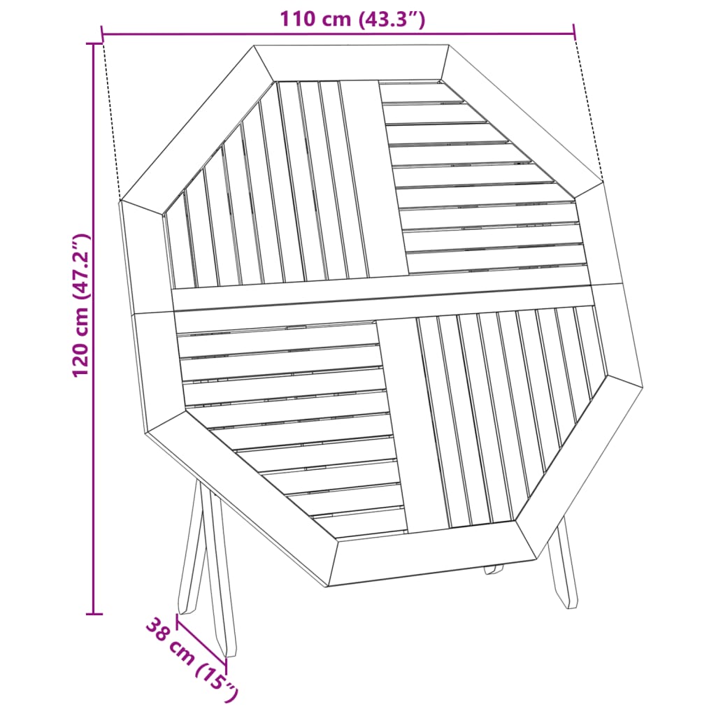 Mesa De Jardín Plegable Madera Maciza De Acacia Ø