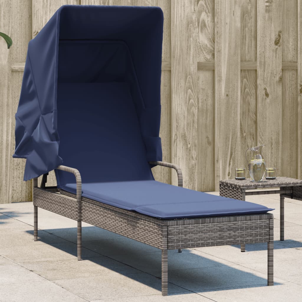 Tumbona Con Toldo Y Mesa, De Poliratán