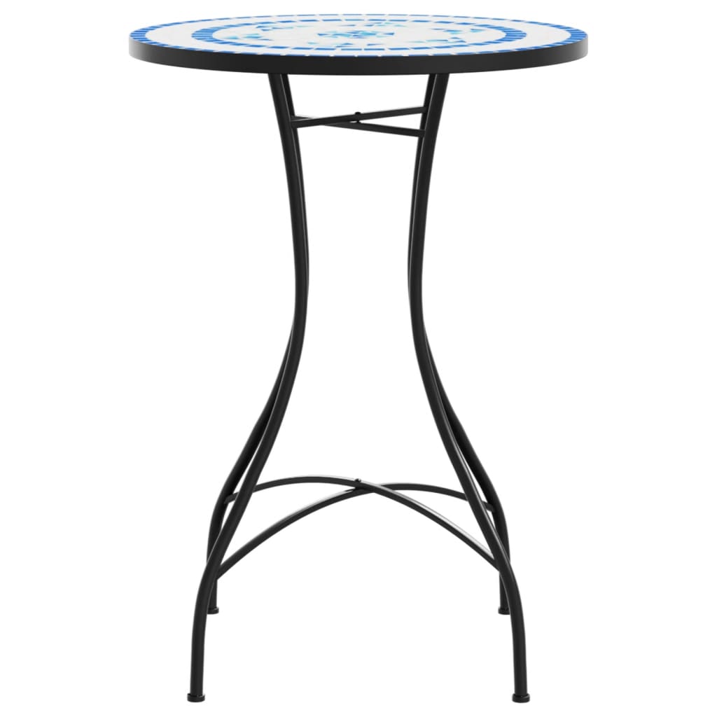 Mesa De Bistró De Mosaico Cerámica Y Blanco Ø