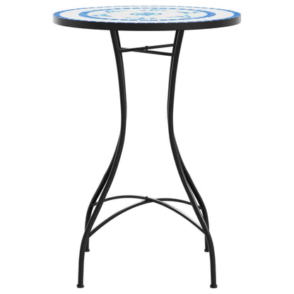 Mesa De Bistró De Mosaico Cerámica Y Blanco Ø