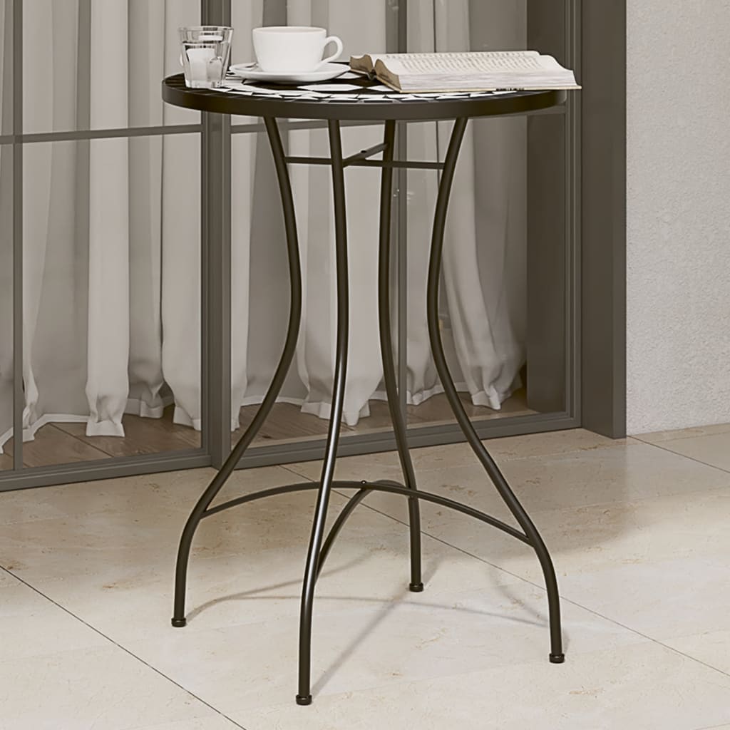 Mesa De Bistró De Mosaico Cerámica Y Blanco Ø