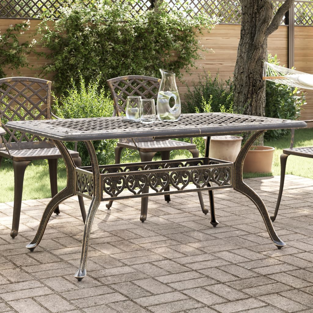 Mesa De Jardín Aluminio Fundido 150X90X72 Cm