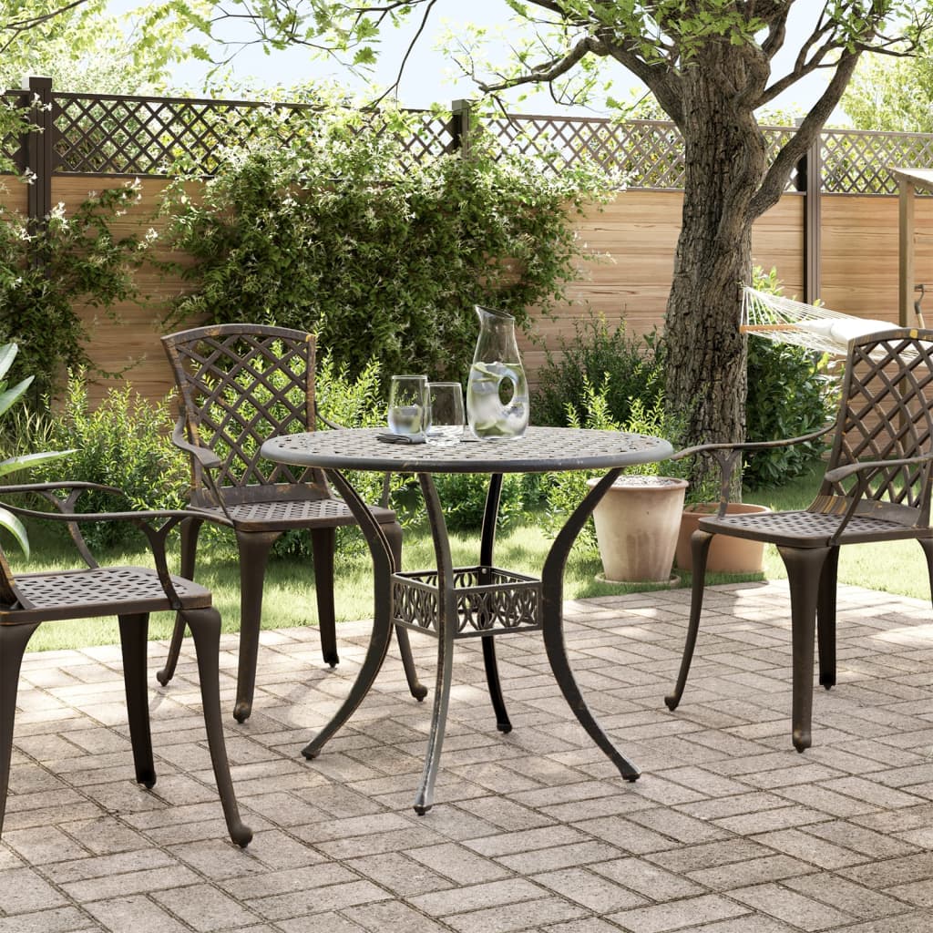 Mesa De Jardín Aluminio Fundido Ø90X75 Cm