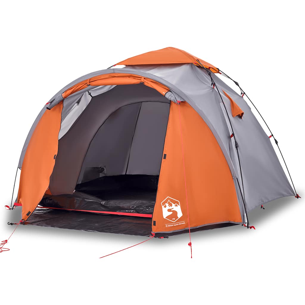 Tienda De Campaña Iglú 3 Personas Apertura Rápida Gris/Naranja