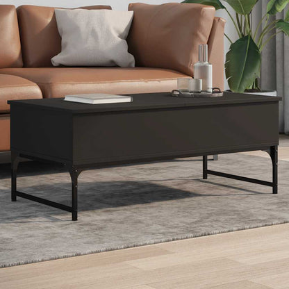 Mesa De Centro De Madera De Ingeniería Y Metal Roble Humo