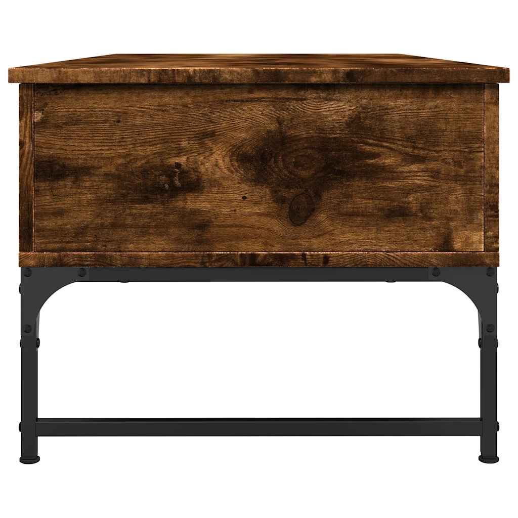 Mesa De Centro De Madera De Ingeniería Y Metal Roble Humo