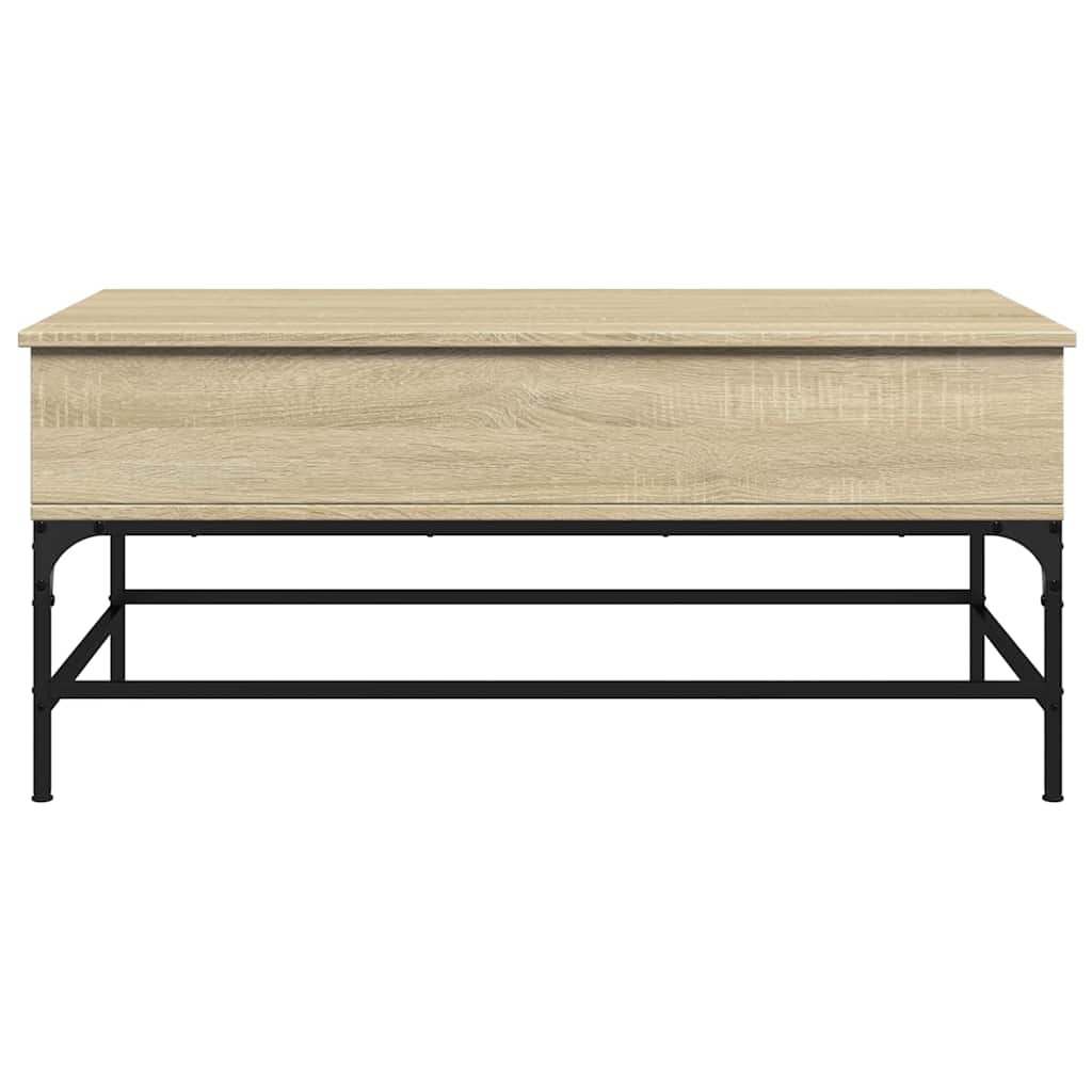 Mesa De Centro Madera Ingeniería Metal 100X50X45Cm