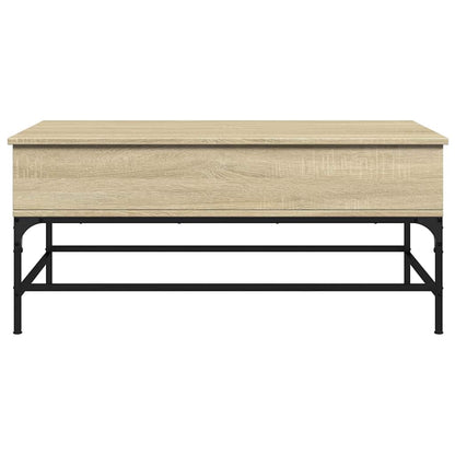 Mesa De Centro Madera Ingeniería Metal 100X50X45Cm