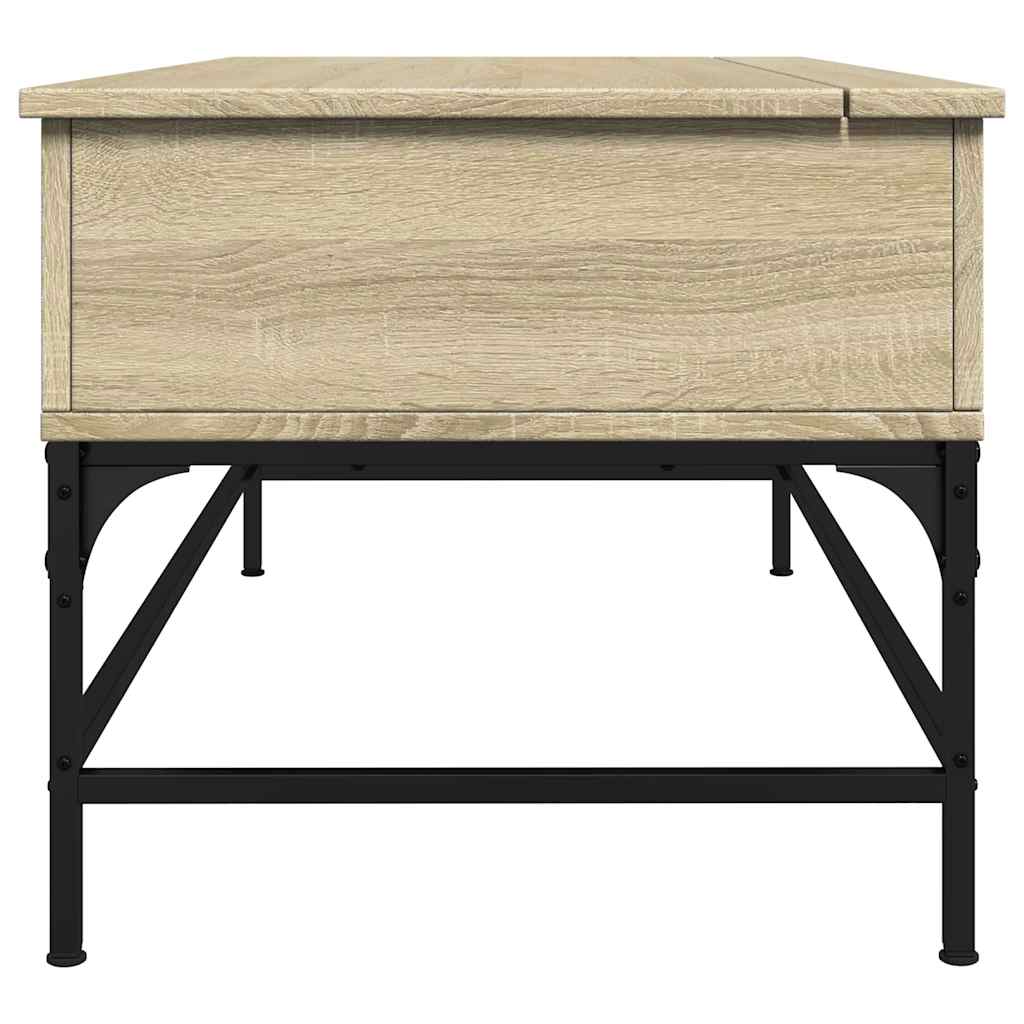 Mesa De Centro Madera Ingeniería Metal 100X50X45Cm