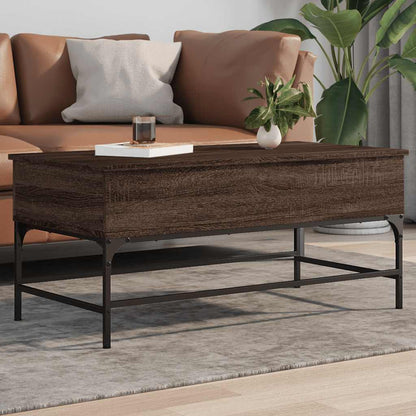 Mesa De Centro Madera Ingeniería Metal 100X50X45Cm