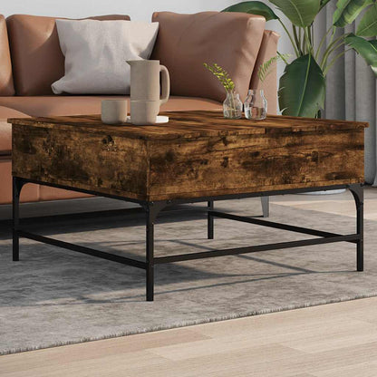 Mesa De Centro Madera Ingeniería Metal 100X50X45Cm