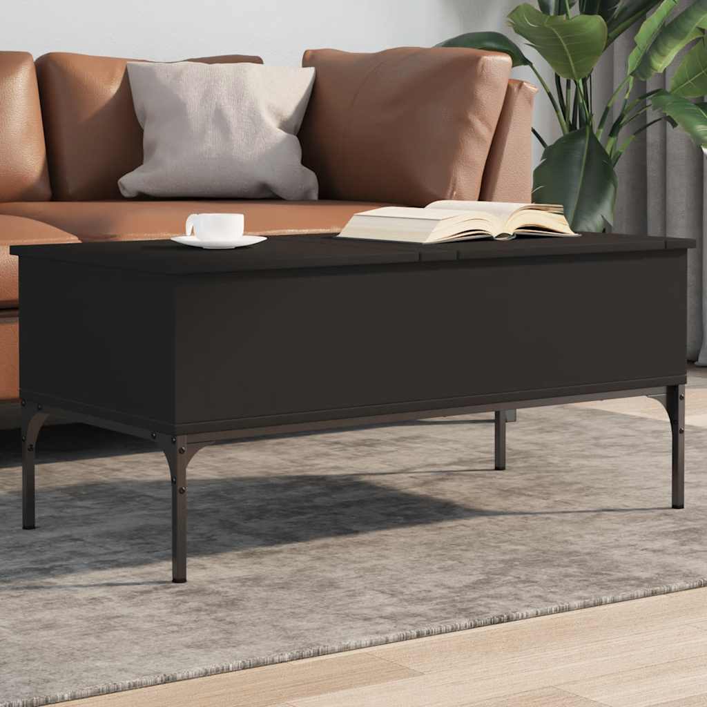 Mesa De Centro Madera Ingeniería Metal 100X50X45Cm