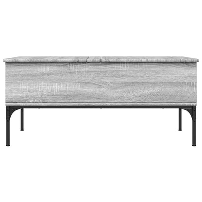 Mesa De Centro Madera Ingeniería Metal 100X50X45Cm
