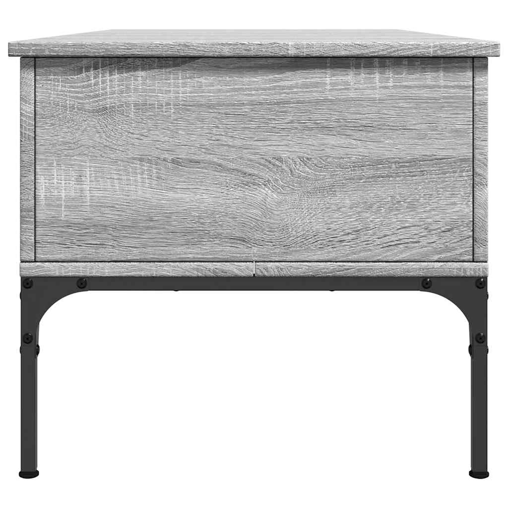 Mesa De Centro Madera Ingeniería Metal 100X50X45Cm