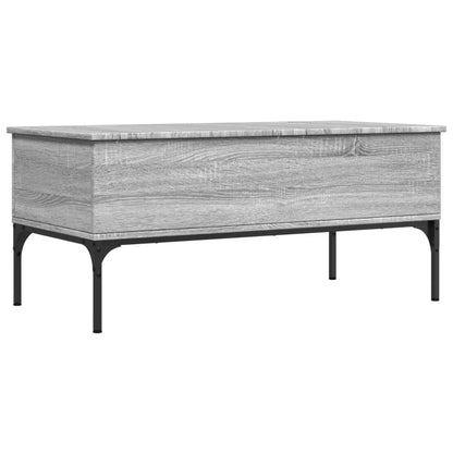 Mesa De Centro Madera Ingeniería Metal 100X50X45Cm