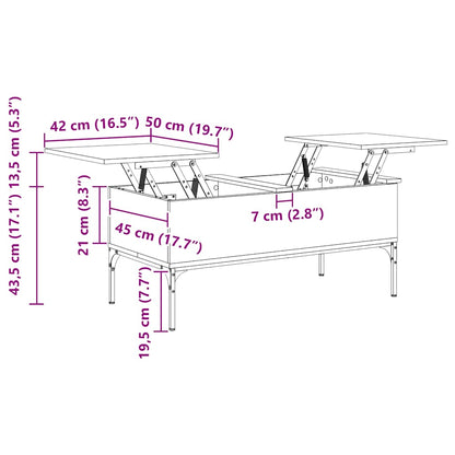 Mesa De Centro Madera Ingeniería Metal 100X50X45Cm