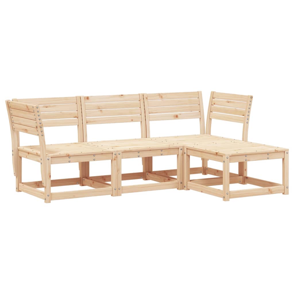 Juego De Muebles De Jardín 4 Piezas Madera Maciza De Pi
