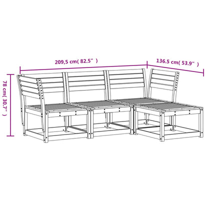 Juego De Muebles De Jardín 4 Piezas Madera Maciza De Pi