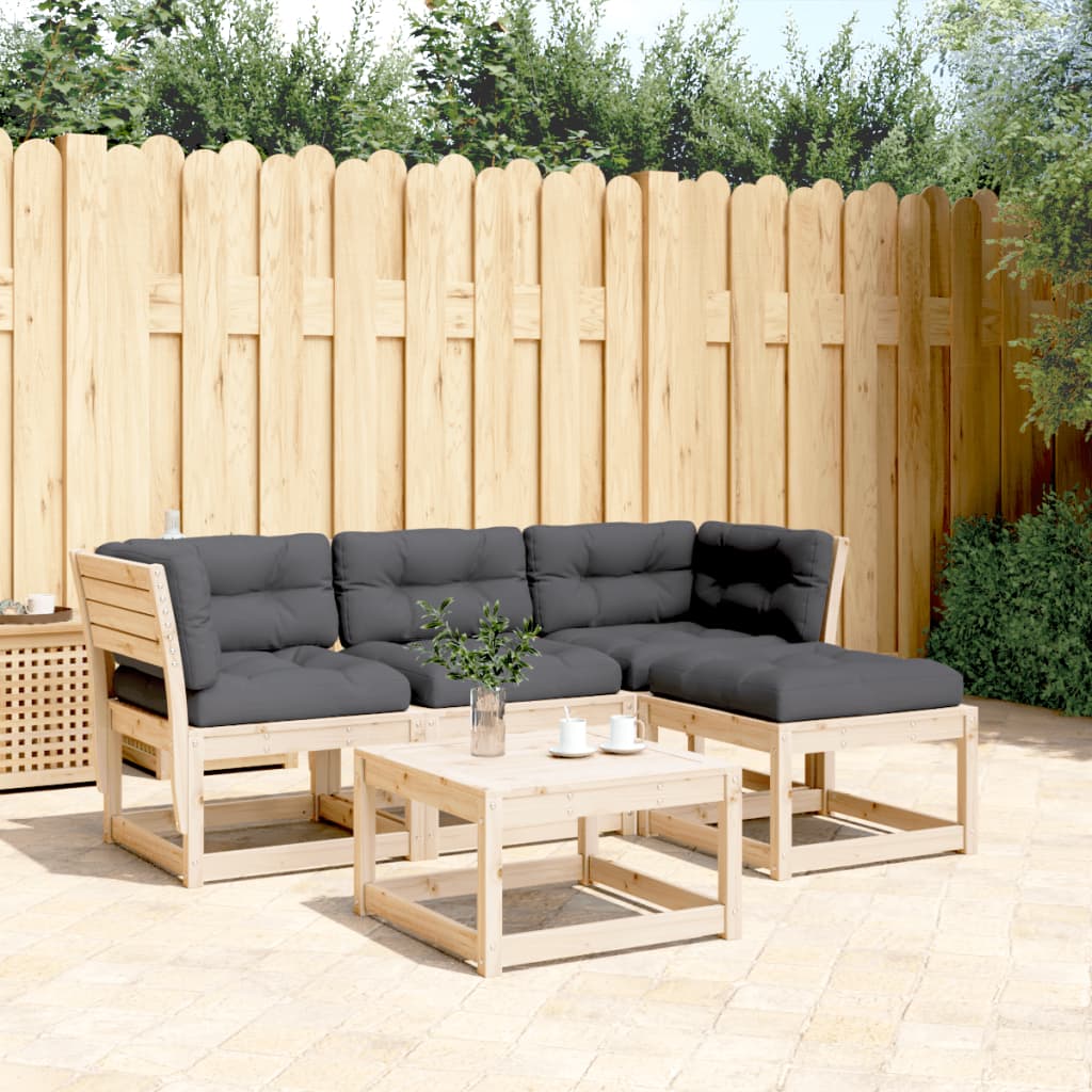 Juego De Muebles De Jardín 4 Piezas Madera Maciza De Pi