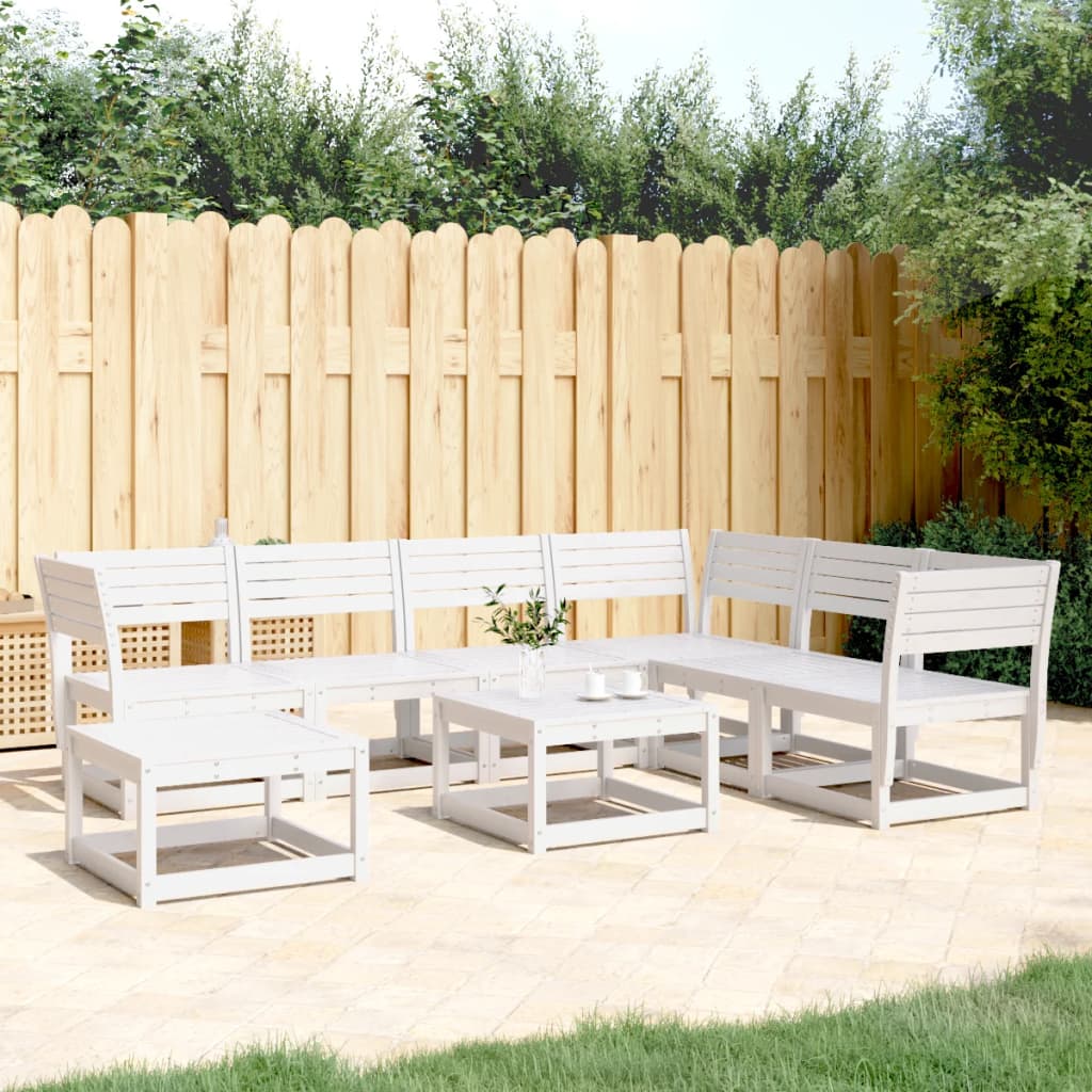 Set Muebles Jardín 7 Pzas Con Cojines Madera Pino