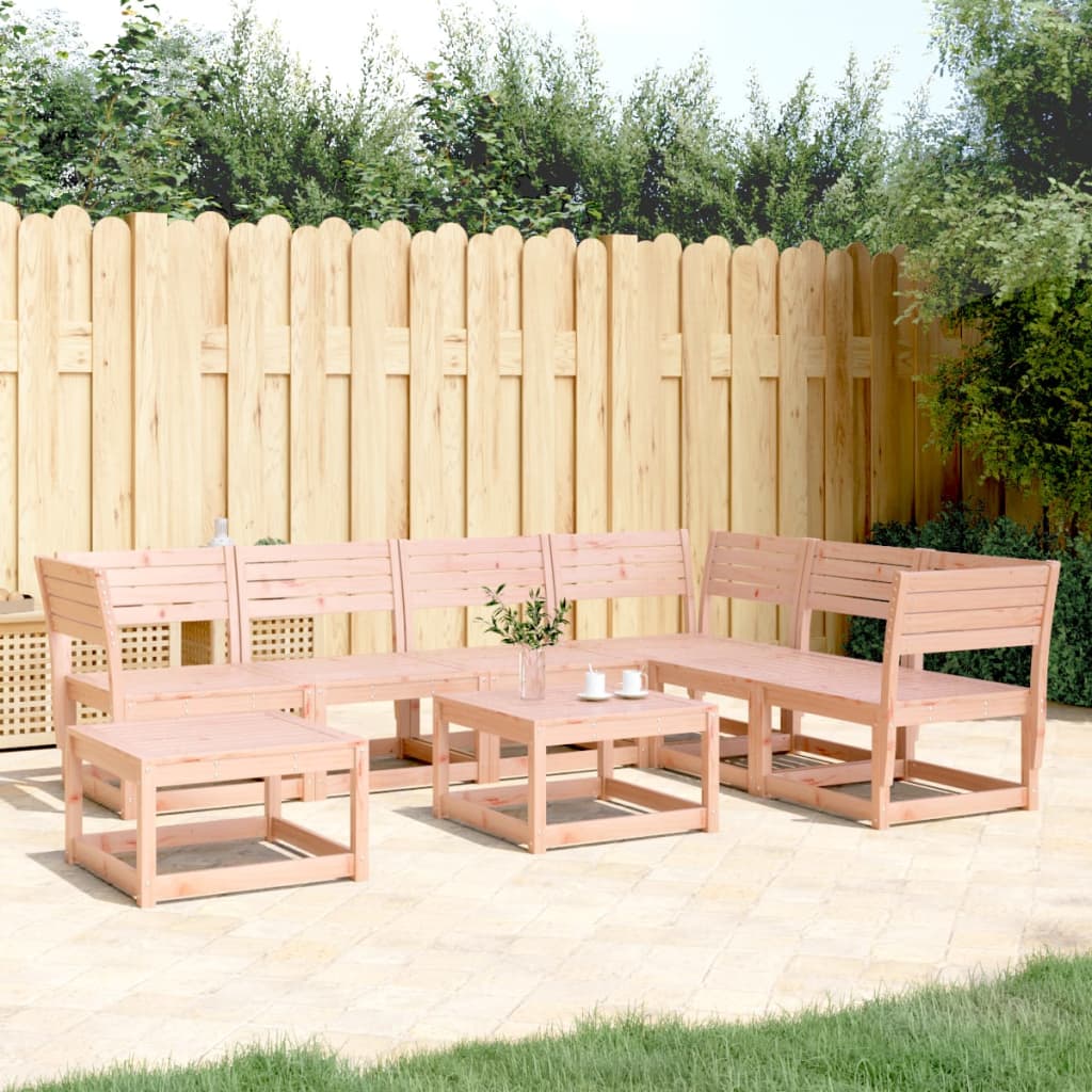Set Muebles Jardín 7 Pzas Con Cojines Madera Pino