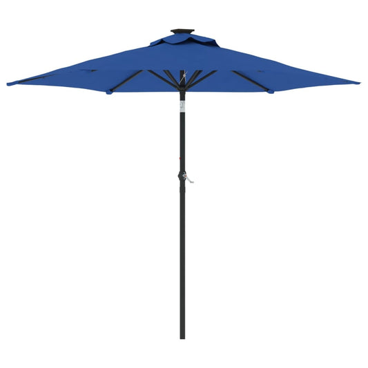 Sombrilla De Jardín Con Poste De Acero Azul 225X225X212 Cm