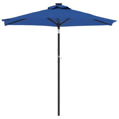 Sombrilla De Jardín Con Poste De Acero Azul 225X225X212 Cm
