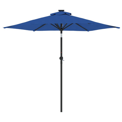 Sombrilla De Jardín Con Poste De Acero Azul 225X225X212 Cm