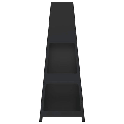 Chimenea De Exterior Con Leñero Y Diseño De Torre Acero Negro