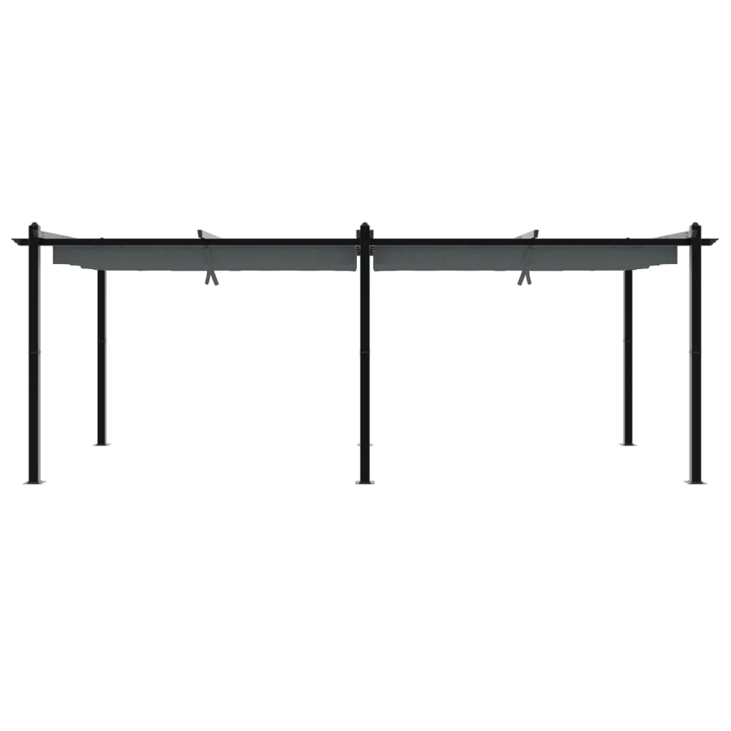 Cenador De Jardín Con Techo Retráctil Aluminio 3X6 M
