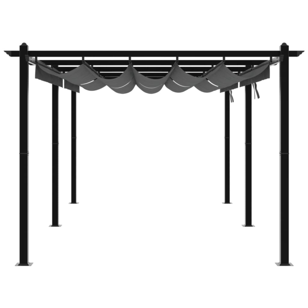 Cenador De Jardín Con Techo Retráctil Aluminio 3X6 M