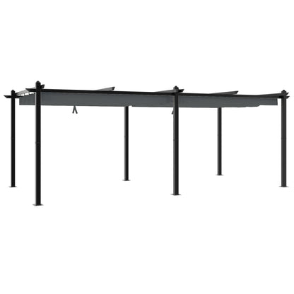 Cenador De Jardín Con Techo Retráctil Aluminio 3X6 M