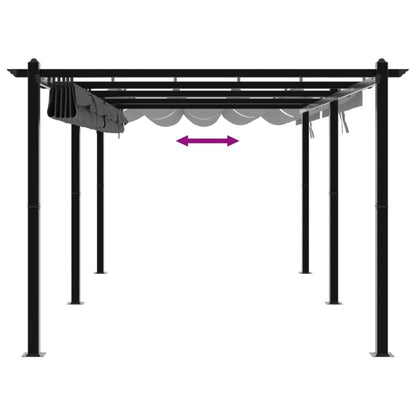 Cenador De Jardín Con Techo Retráctil Aluminio 3X6 M