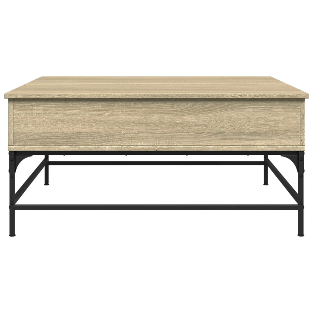 Mesa De Centro Madera Ingeniería Metal 95X95X45 Cm