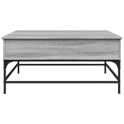 Mesa De Centro Madera Ingeniería Metal 95X95X45 Cm