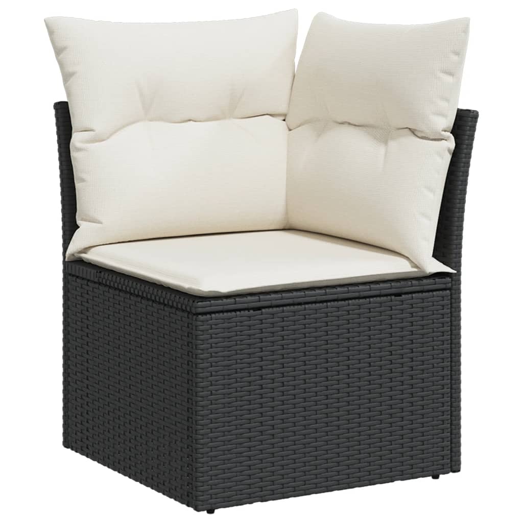 Set De Sofás De Jardín 10 Pzas Cojines Ratán Sintético Negro