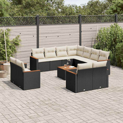 Set De Sofás De Jardín 11Pzas Con Cojines Ratán Sintético