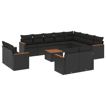 Set De Sofás De Jardín Y Cojines 13 Pzas Ratán Sintético