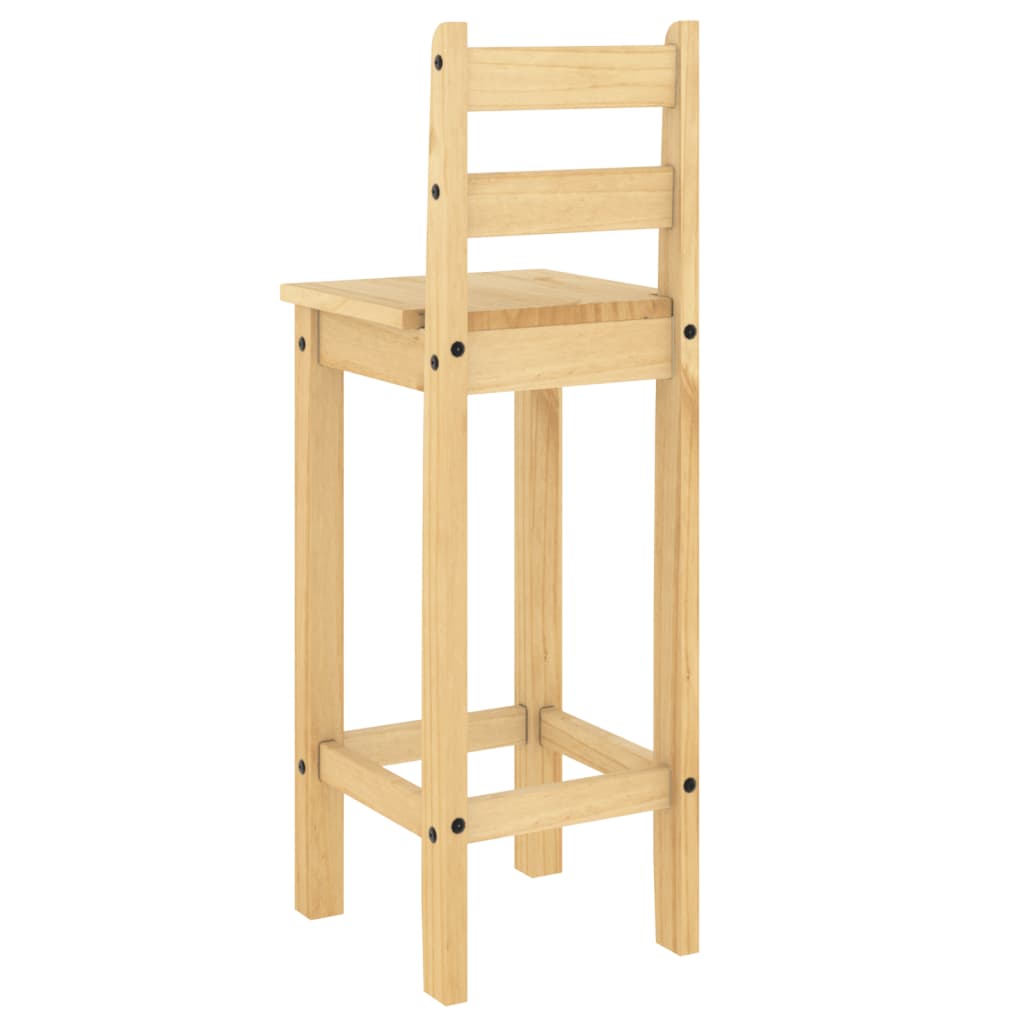 Taburetes Altos 2 Uds Madera Maciza De Pino