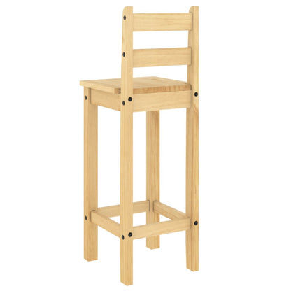 Taburetes Altos 2 Uds Madera Maciza De Pino