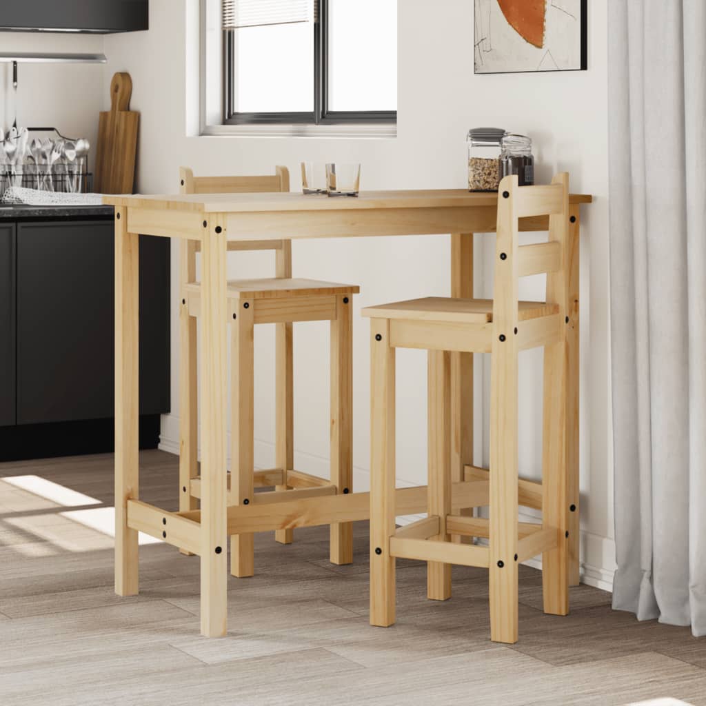 Taburetes Altos 2 Uds Madera Maciza De Pino
