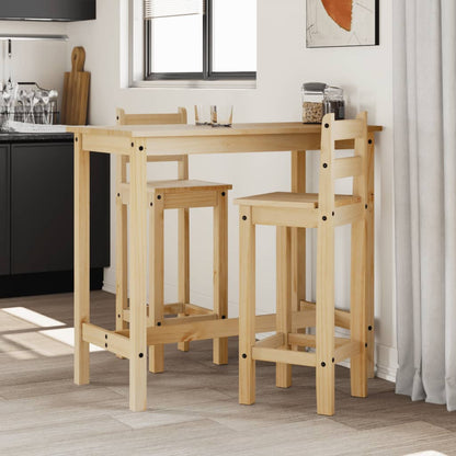 Taburetes Altos 2 Uds Madera Maciza De Pino