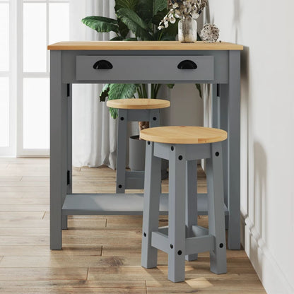 Taburetes Altos De Cocina 2 Uds Madera Maciza De Pino