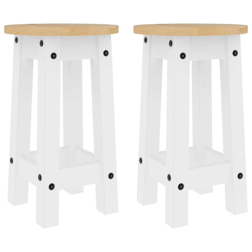 Taburetes Altos De Cocina 2 Uds Madera Maciza De Pino