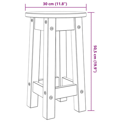 Taburetes Altos De Cocina 2 Uds Madera Maciza De Pino