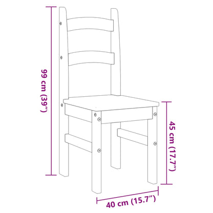 Sillas De Comedor 2 Uds Madera Maciza De Pino 40X46X99 Cm
