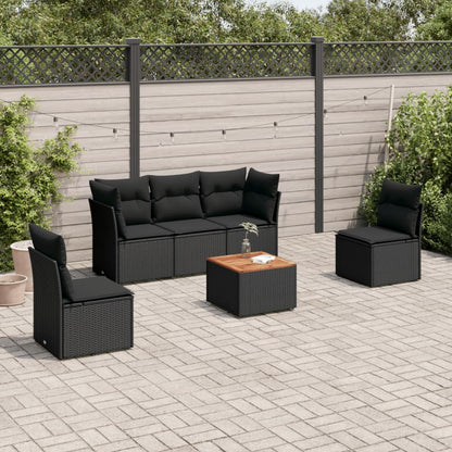 Set De Sofás De Jardín 6 Piezas Y Cojines Ratán Sintético