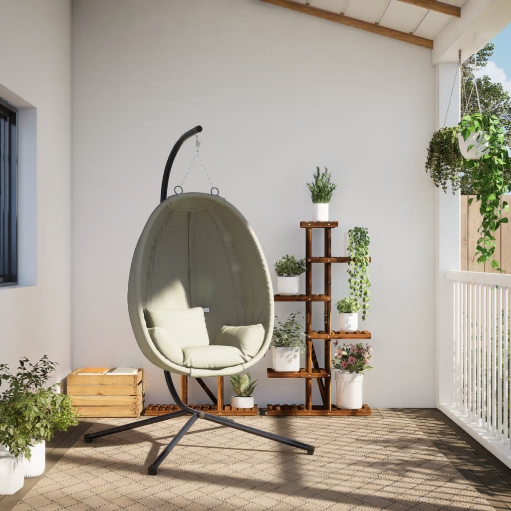 Silla Colgante Huevo Con Soporte Tela Y Acero