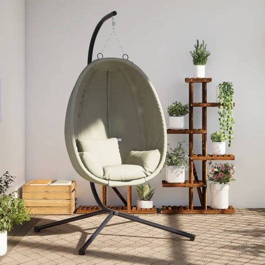 Silla Colgante Huevo Con Soporte Tela Y Acero